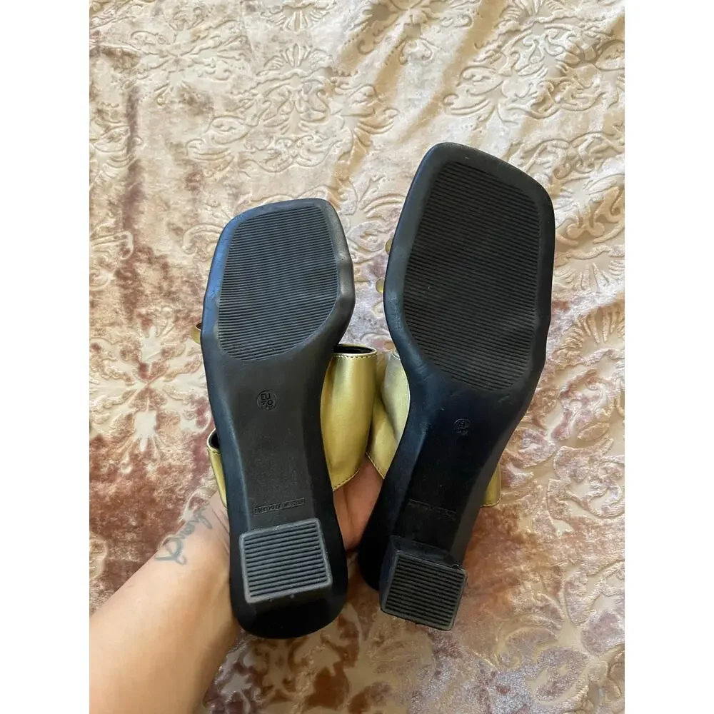 Y2k 90s‎ square toe sandal heels strappy slip on size 8.5